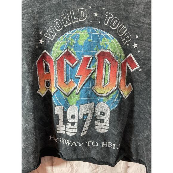 AC/DC 2021 World Tour 1979 Highway To Hell Crop Top Belly Shirt Womens M/L - Picture 6 of 7